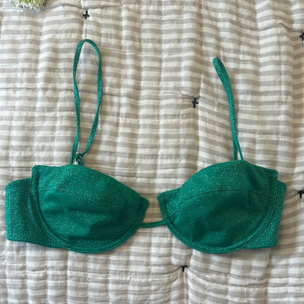 Triangl Sparkly Green Underwire Bikini top